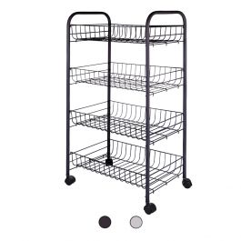 Carrello da cucina con ruote 4 ripiani inmetallo 41x265x75 c