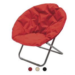 Relaxdays Moon Chair XXL, Poltrona da Campeggio Pieghevole, HLP 96 x 100 x  74 cm, Imbottita, Sedia da Pesca, verde scuro