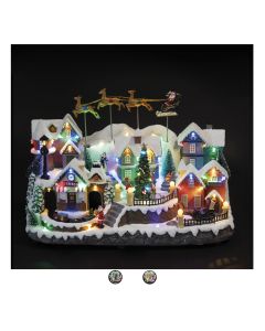 Villaggio natalizio con musica e 42 led 42,5x24x31 cm, Santa's House