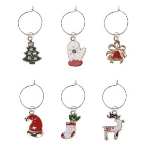 Set 6 segna bicchieri per calici e flûte, Xmas Charms