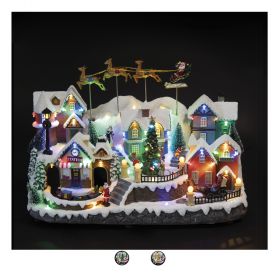 Villaggio natalizio con musica e 42 led 42,5x24x31 cm, Santa's House