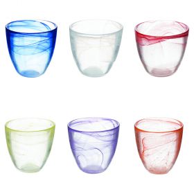 Set 6 bicchieri acqua bombati 280 ml, Alabastro Colors