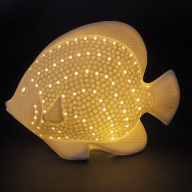 Pesce led decorativo in porcellana trasparente, Ocean