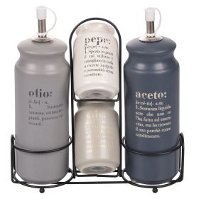 Set olio, aceto, sale e pepe gres, Victionary