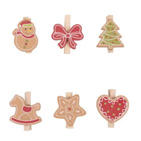 Set 6 mollettine natalizie in legno e compensato, Xmas