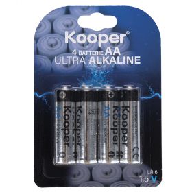 Set 4 batterie AA stilo 1,5 V, Kooper