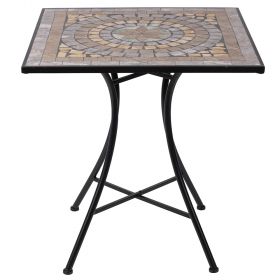 Tavolo quadrato da esterno 81x81 cm in ferro e ceramica, Cipro Esté