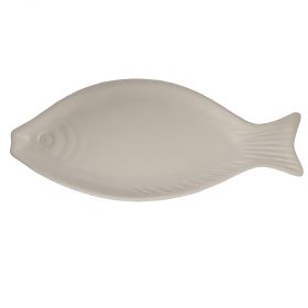 Piatto ovale da portata in ceramica 24x10,5 cm, bianco, Kos