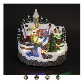 Villaggio natalizio con musica e led Ø20x19 cm, Santa's House