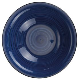 Piatto fondo blu in stoneware, Lipari
