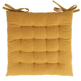 Cuscino sedia con lacci 40x40 cm, giallo ocra, Sibilla