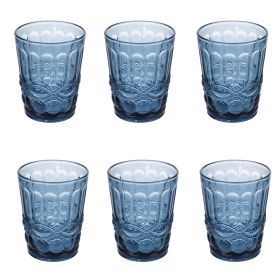 Set 6 bicchieri acqua 280 ml, blu, Nobilis