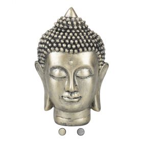 Testa di Buddha decorativa in poliresina 10,5x10,3x16,5 cm, Sibilla