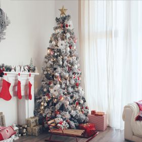 Albero di Natale innevato 1400 rami h. 210 cm, New Sestriere Santa's House