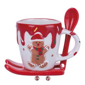 Tazzina caffè natalizia con slitta e cucchiaino 113 ml, Nutcracker