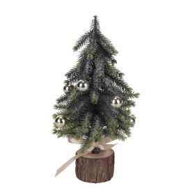 Alberello decorativo natalizio h. 27 cm, base in legno, XMas