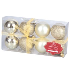 Set 8 palle di Natale champagne assortite Ø 5 cm, Santa's House