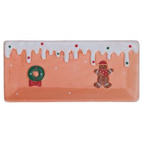 Piatto torrone in ceramica 27,5x13,5 cm, XMas