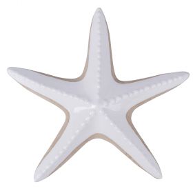 Stella marina decorativa grande 27,1x4,4x25,8 cm in ceramica, bianco, Ocean