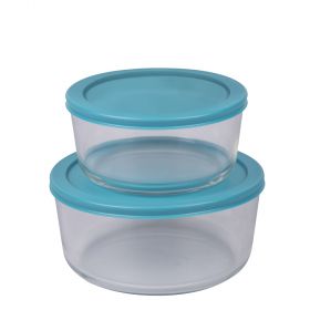 Set 2 contenitori tondi 950 e 1650 ml in vetro borosilicato, SìChef