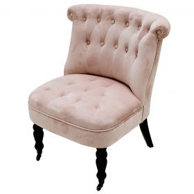 Poltrona salotto design vintage, rosa cipria, Sibilla