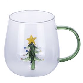 Mug 350 ml in vetro borosilicato, albero interno 3D, Xmas