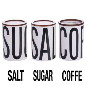 Set 3 barattoli sale, zucchero e caffè 750 ml, Bigismore