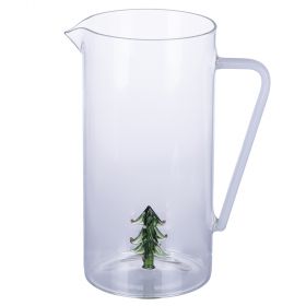 Brocca 1200 ml in vetro borosilicato, albero interno 3D, Xmas