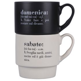 Set 2 tazze mug impilabili 340 ml, Victionary