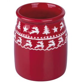 Portautensili natalizio in ceramica