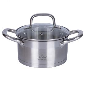 Casseruola con coperchio in acciaio inox 24 cm, induzione, Inox SìChef