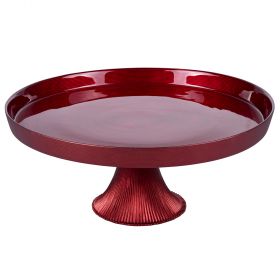 Alzata in vetro rosso metallic finish, Elegance Sibilla