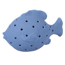 Pesce decorativo porta t-light in ceramica, blu, Ocean