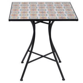 Tavolo quadrato da esterno 70x70 cm in ferro e ceramica, Positano Esté