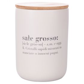 Barattolo sale grosso 700 ml in ceramica e bambù, Victionary