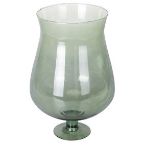 Vaso d'arredo a coppa per fiori in vetro riciclato, verde