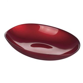 Ciotola/Centrotavola ovale in vetro rosso metallic finish, Elegance Sibilla