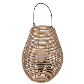 Lanterna anfora h. 34 cm effetto rattan, marrone, Sibilla