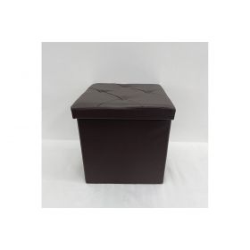 Pouf contenitore multiuso in pvc, marrone, Sibilla