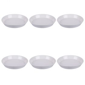 Set 6 piatti fondi in new bone China, bianco, Delice