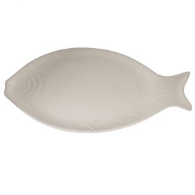 Piatto ovale da portata in ceramica 37x15,3 cm, bianco, Kos