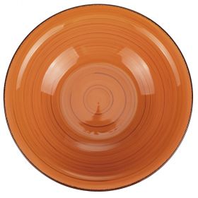 Piatto fondo arancio in stoneware, Lipari
