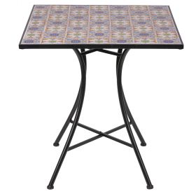 Tavolo quadrato da esterno 70x70 cm in ferro e ceramica