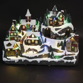 Villaggio natalizio con musica e 42 led 49x27x35 cm, Santa's House