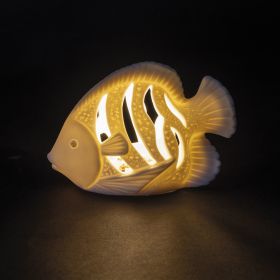 Pesce led decorativo in porcellana trasparente, Ocean