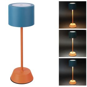 Lampada da tavolo touch ricaricabile, arancione e ottanio, Color Shock