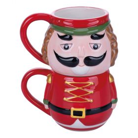 Set 2 mug impilabili schiaccianoci in ceramica, Nutcracker