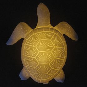 Tartaruga led decorativa grande in porcellana trasparente, Ocean