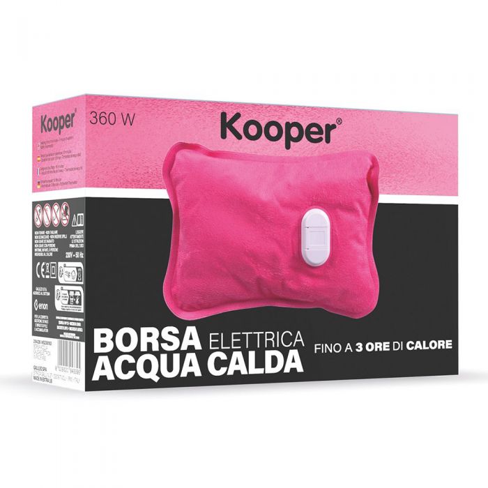 Borsa acqua calda elettrica fucsia effetto velluto 360W Koop