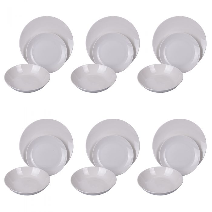 Set 18 pz piatti tavola Luminarc Diwali Bianchi effetto marmo - RagStore